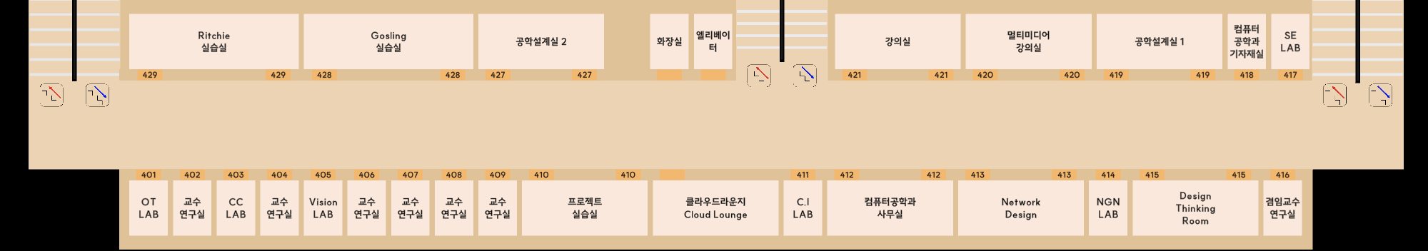 공학 1호관 4층 복도